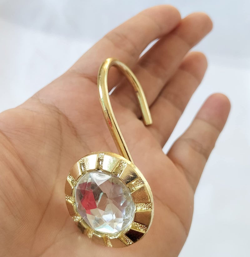 USonline911 PLESIU Gold Shower Curtain Rings Hooks Rustproof, Set of 12 - Image 4